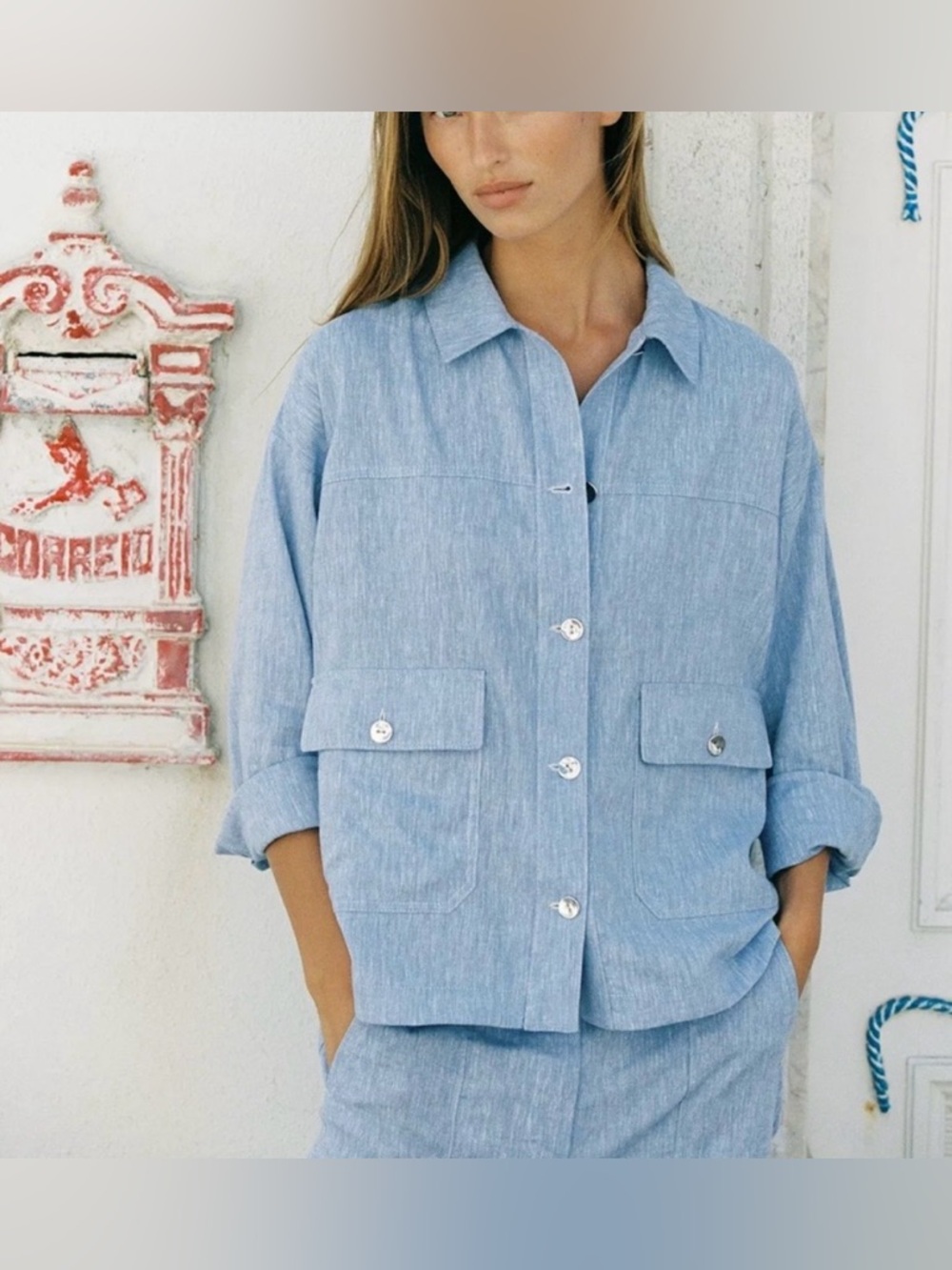 ZARA LINEN OVERSHIRT NWT
LIGHT BLUE * Size: M